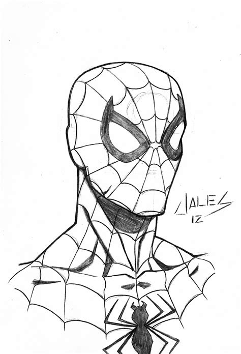 Spider-Man Drawing Template Detailed