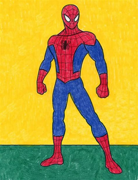 Spider-Man Drawing Template for Kids and Beginners