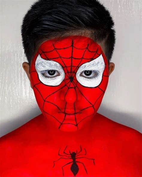 Spiderman face paint design