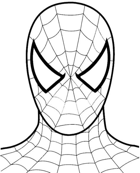 Spiderman Face Printable Template for Adults