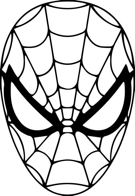 Spider-Man Face Template Drawing Sketch