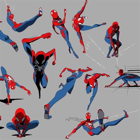 Spiderman hand positions reflections