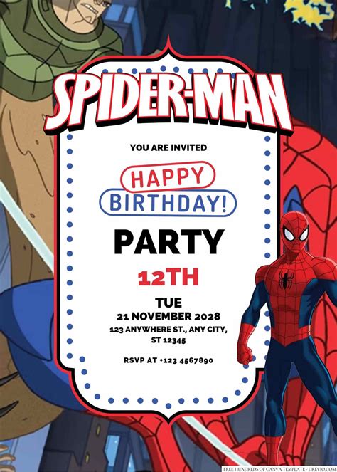 Spiderman invitation template