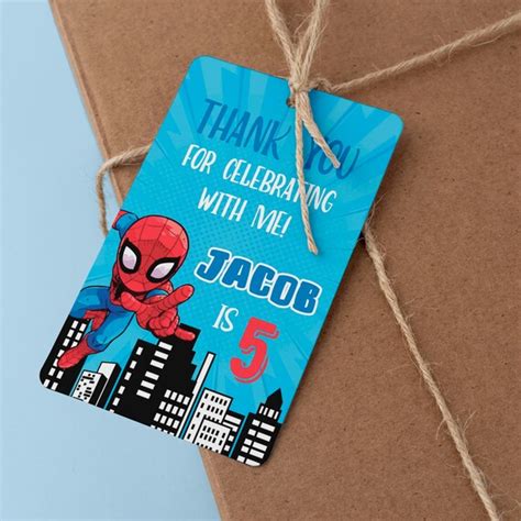 Spiderman party favor template