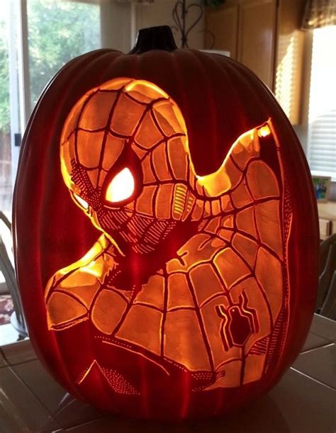 Spiderman pumpkin carving ideas