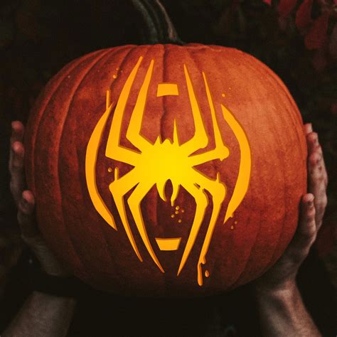 Spiderman pumpkin carving stencils