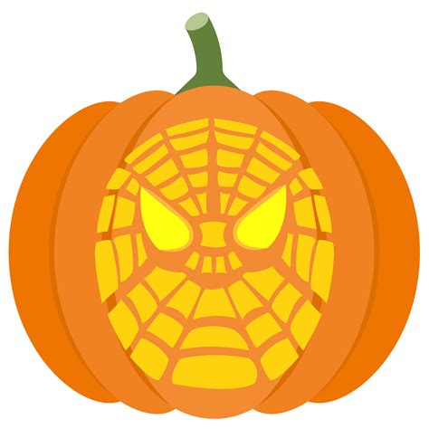 Spiderman pumpkin design stencils