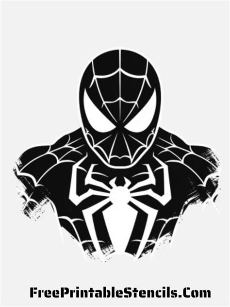 A Spiderman silhouette stencil design