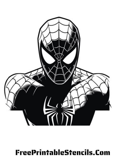 Spiderman stencil printable with logo