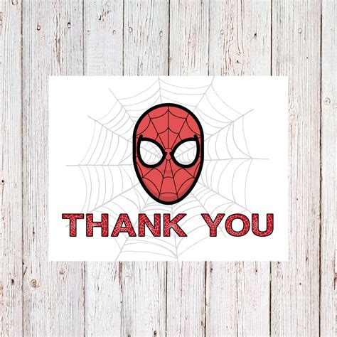 Spiderman thank you card template