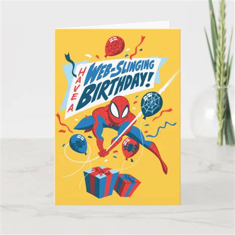 Spiderman Web-Slinging Birthday Card