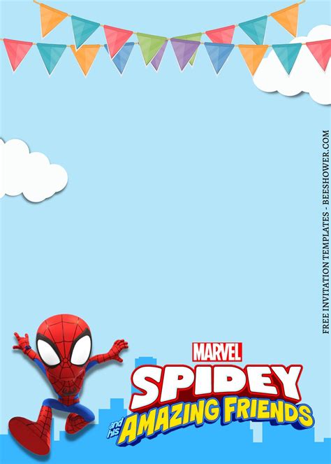 Spidey Amazing Friends Birthday Invitations Template