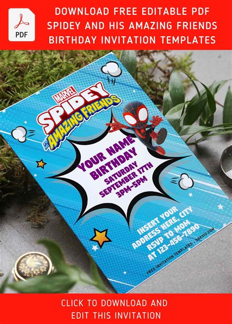 Spidey Birthday Party Invitations Templates Free 7