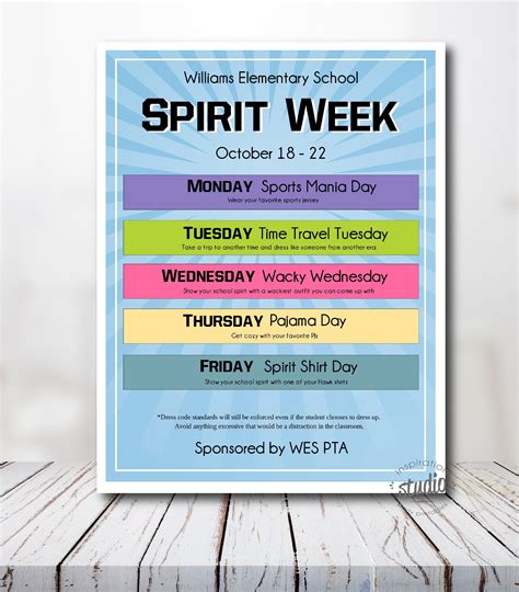 Spirit week poster template ideas