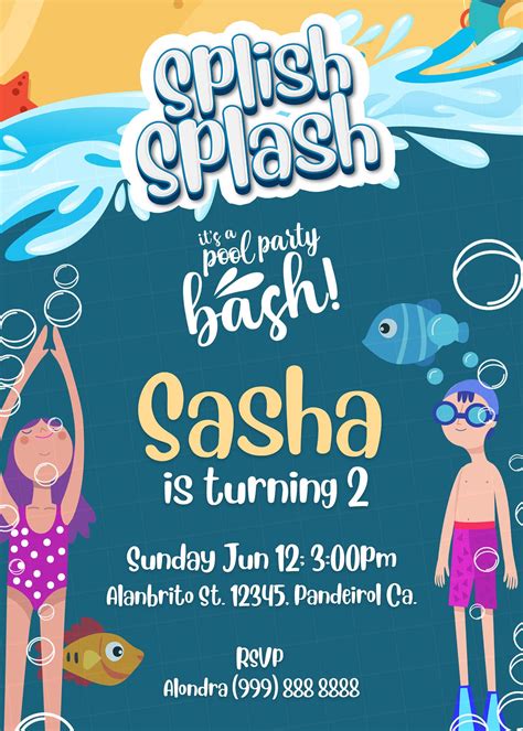 Splish-Splash Birthday Invitation