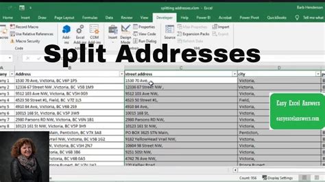 Split Address in Excel