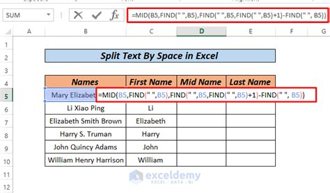 Split Address Excel Formula Example