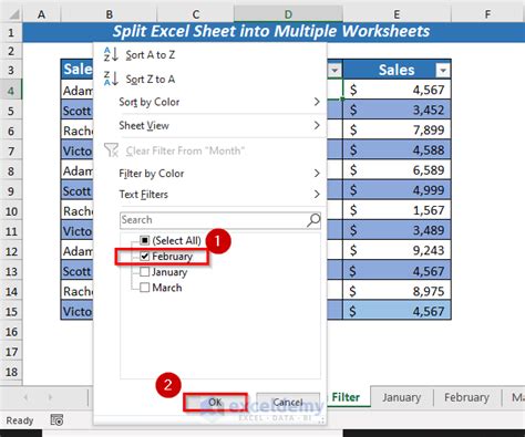 Split Excel Sheet into Multiple Sheets