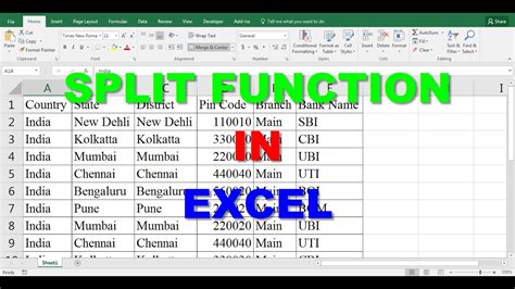 SPLIT Function in Excel