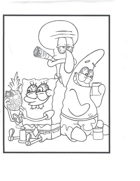 Spongebob coloring pages for adults