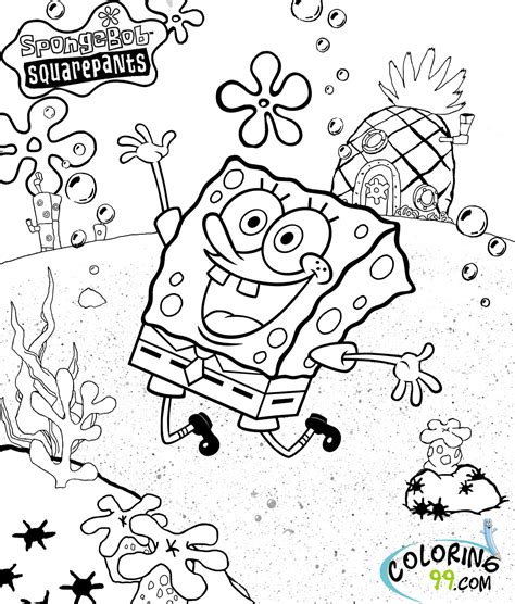 SpongeBob Coloring Pages For Kids Cognitive Development