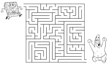 Spongebob Printable Mazes