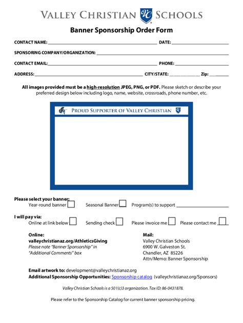 Sponsorship Order Form Template