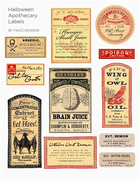 Spooky Apothecary Labels