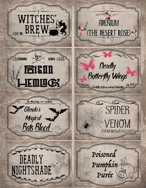 Spooky Apothecary Labels