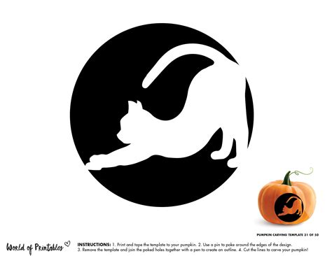 Spooky cat pumpkin carving template gallery 2