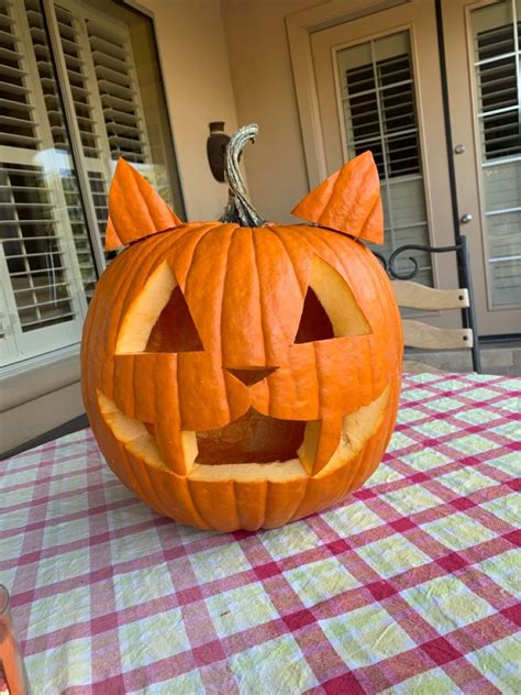 Spooky cat pumpkin carving template gallery 9