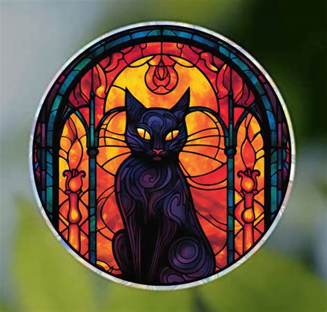 Spooky cat window clings for Halloween