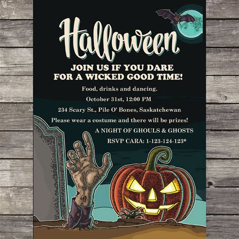 Spooky Halloween Birthday Invite Template Ideas