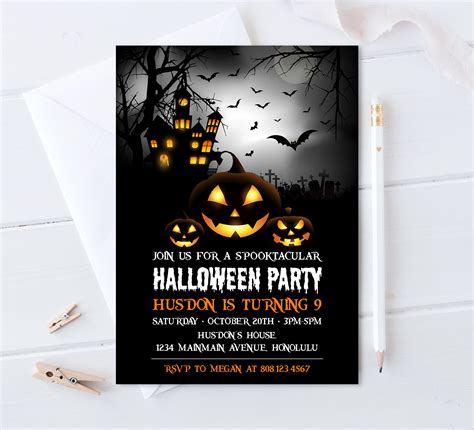 Spooky Halloween birthday party invitation ideas