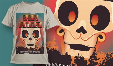 Spooky Halloween T-Shirt Design Template 1