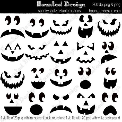 Spooky Jack O Lantern Face Templates