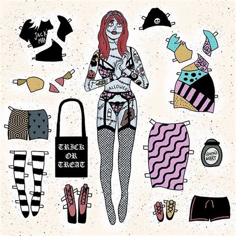 Spooky paper dolls