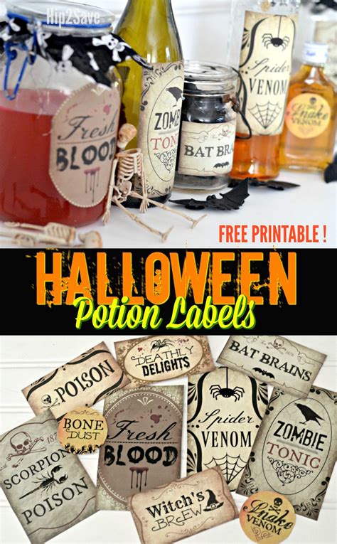 Spooky potion labels