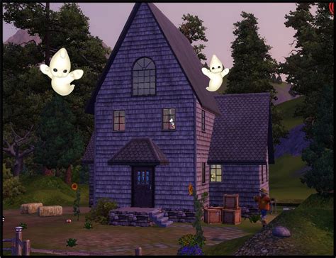 A screenshot of a spooky Sim in the game