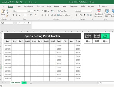 Sports Betting Excel Template 10