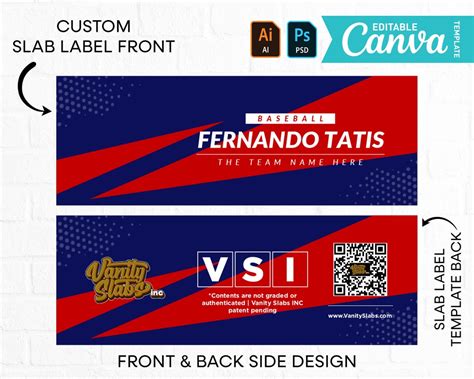 Sports card slab label design