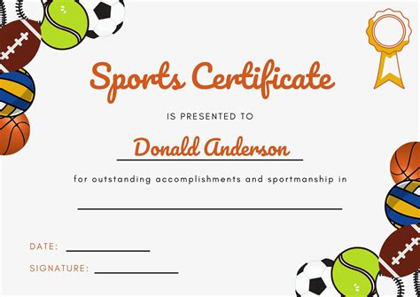 Sports Certificate Template