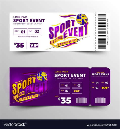 Sports Event Ticket Template Design