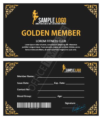 Sports Membership Card Template