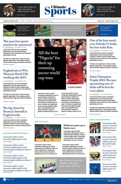 Sports News Article Template