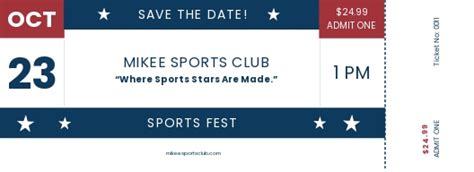 Sports-Themed Raffle Ticket Template