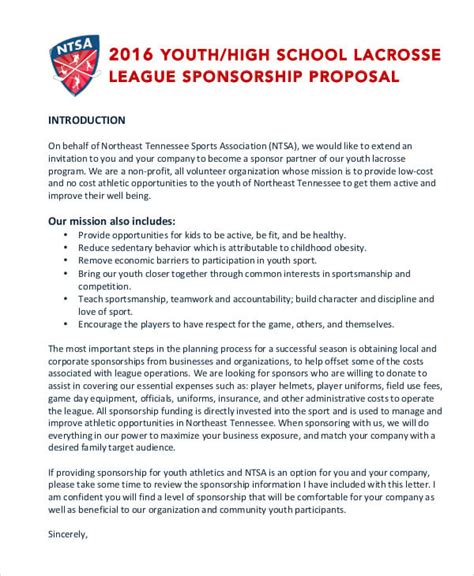 Sports sponsorship proposal template