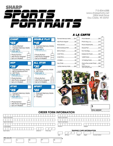 Sports Team Price List Template