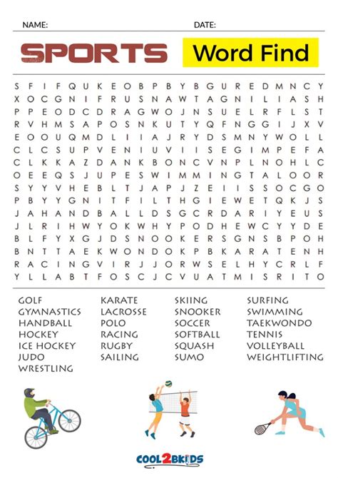 Sports-themed Word Search