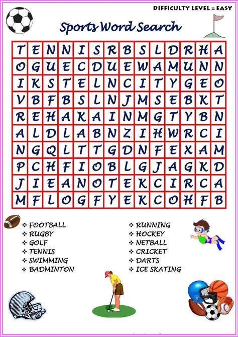 Sports Word Search Puzzle